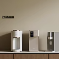 Poliform Automatic Water Dispensers With Modern Design On Wooden Countertop Beige Wall