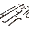 Rusty Metal Pipes In Various Shapes And Sizes For Industrial Applications