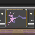 Energetic Street Dance Fitness Studio With Black Walls White Doors Yellow Warning Stripes And Lighting