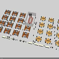 Modern Office Desks With Ergonomic Chairs In Spacious Workplace Cubicles And Employees Working
