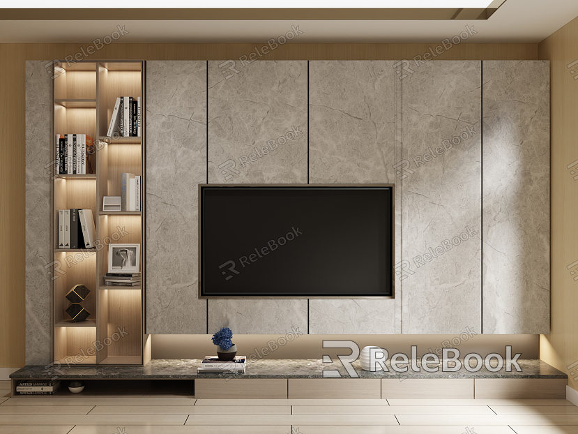 Modern TV background wall model