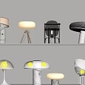 Modern Cream Wind Table Lamp Combination Marble Mushroom Table Lamp Glass Table Lamp 3d model