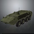 Military Armored Wheeled Vehicle with Green Tactical Design Antenna and Durable Body