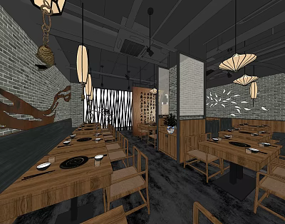 New Chinese Hot Pot Restaurant Buffet Restaurant 3d model