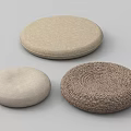 Soft Round Decorative Cushions With Woven And Fabric Textures In Neutral Hues