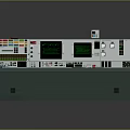 Advanced Industrial Control Console With Dual Screens Control Panel Buttons And Indicators
