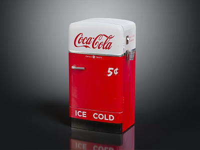 Vintage Coca-Cola Classic Electronic Vending Machine With 5 Cent Ice Cold Beverage Dispenser 3d model