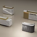 Modern Exhibition Reception Desk In Various Styles With Marble Tops And Metal Frames