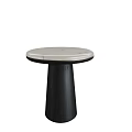 Modern Minimalist Side Table With Round Metal Top And Black Base 3d model