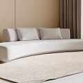 Modern Curved Sofa Art Sofa Carpet Multiplayer Sofa 3d model