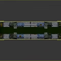 Industrial Metal Gate Structure With Number 04 Green Yellow Stripes Mechanical Details