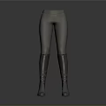 Stylish Gray Leggings With Knee High Strappy Boots Fitted Design For Daily Wear