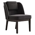 Sleek Modern Accent Chair With Black Velvet Upholstery And Wooden Legs