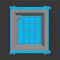 Modern Blue Metal Decorative Ornament Set With Grid Frame Structure For Home Decor