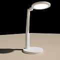 Modern White Desk Lamp With Adjustable Arm And Round Light Head 3d model