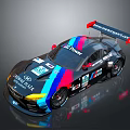 Toyota Gazoo Racing 88 Race Car With Black Blue Pink Red Stripes And Rear Wing