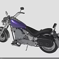 Classic Purple Cruiser Motorcycle With Black Seat Silver Accents And Saddlebags