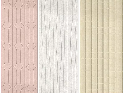 Pastel Pink White And Beige Textured Wall Designs With Circular Vertical Stripe And Grid Patterns 3d model