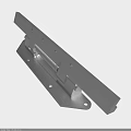 Stainless Steel Spring Hinge With Mounting Holes For Mechanical Hardware Use 3d model