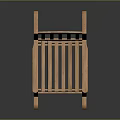 Comfortable Wooden Rocking Chair With Slat Back Armrests And Natural Wood Finish