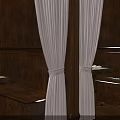 Elegant Restaurant Interior with Wooden Walls White Curtains and Benches