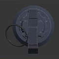 Realistic High Explosive Hand Grenade With Gray Body And Red Stripe Design