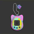 Colorful Kids Learning Computer With Screen Display Buttons And Paw Charm Chain Design