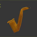 Saxophone Shaped Daily Living Decorative Product With Orange Low Poly Design And Stylish Appearance