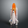 Space Shuttle Model With Orange External Tank White Orbiter And Solid Rocket Boosters 3d model