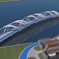 Bridge landscape bridge streamer bridge footbridge art bridge 3d model