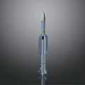 White Space Rocket With Yellow Stripe And Reflective Base For Cosmic Exploration