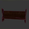 Outdoor Wooden Brown Chair With Carved Patterns And Backrest Design For Garden Patio Use