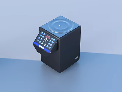 Black Laboratory Device With Blue Top And Digital Control Panel Buttons 3d model