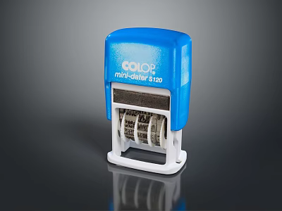 Blue COLOR Mini Stamp 250 Functional Compact Office Home Use Tool 3d model