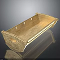 Wooden Tray With Natural Wood Material Carved Details And Raised Base For Home Living Storage