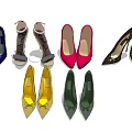 Fashionable Women's High Heel Shoes With Pointed Toes Various Colors And Stiletto Heels