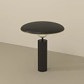 Modern Table Lamp With Black Base Black Lampshade Gold Edge And White Sphere