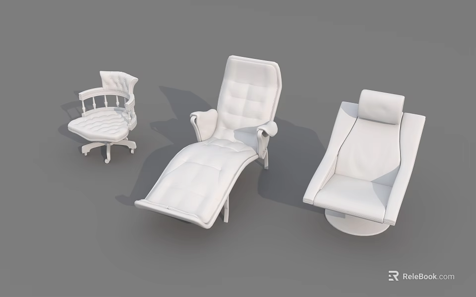 Modern White Single Seater Sofa With Comfortable Design And Stylish Armrest 3d model 