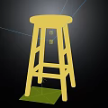 Wooden Bar Stool With Round Seat And Simple Structure For Kitchen Use