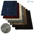 Variety Of Colored Square Rugs With Soft Plush Texture And Stacked Design