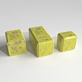 Yellow Cubic Space Modules Featuring Technical Patterns For Cosmic Exploration