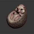 Cute Hedgehog in a Knitted Nest with Pink Paws and Adorable Details