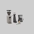 Modern Kitchen Appliances Coffee Grinder And Maker With Fresh Coffee Drink