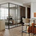 Modern Apartment Living Room With Sofa Coffee Table And Ceiling Fan