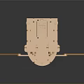 Shiny Golden Mechanical Device With Metal Components And Reflective Base