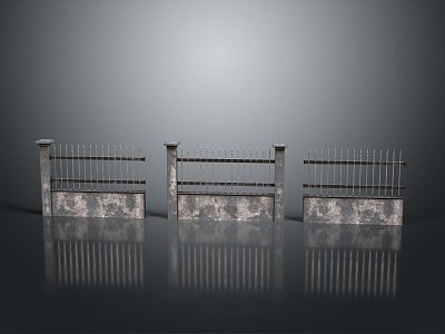 Fence Gate Fence Wall Defense Wall Wooden Fence Iron Fence Floriculture Fence Iron Fence Railing 3d model