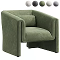 Modern Beige Upholstered Single Sofa With Wide Arms For Living Room Design