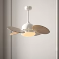 Modern White Air Conditioning Fan With Wooden Blades And Integrated Light