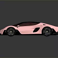 Futuristic Pink Sports Car Featuring Sleek Aerodynamic Body And Black Wheels
