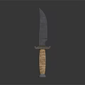 Classic Tactical Knife With Wooden Handle And Sharp Metal Blade Design